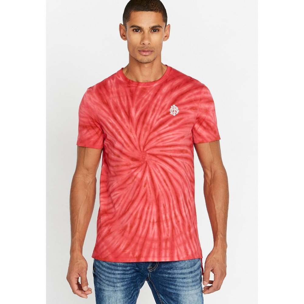 Buffalo David Bitton Mens Red Tie-Dye Short Sleeve T-Shirt, Size S,‎ NWT